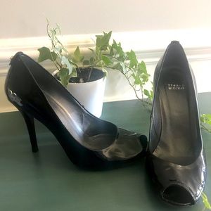 Stuart Weitzman Patent Peep Toe Pumps